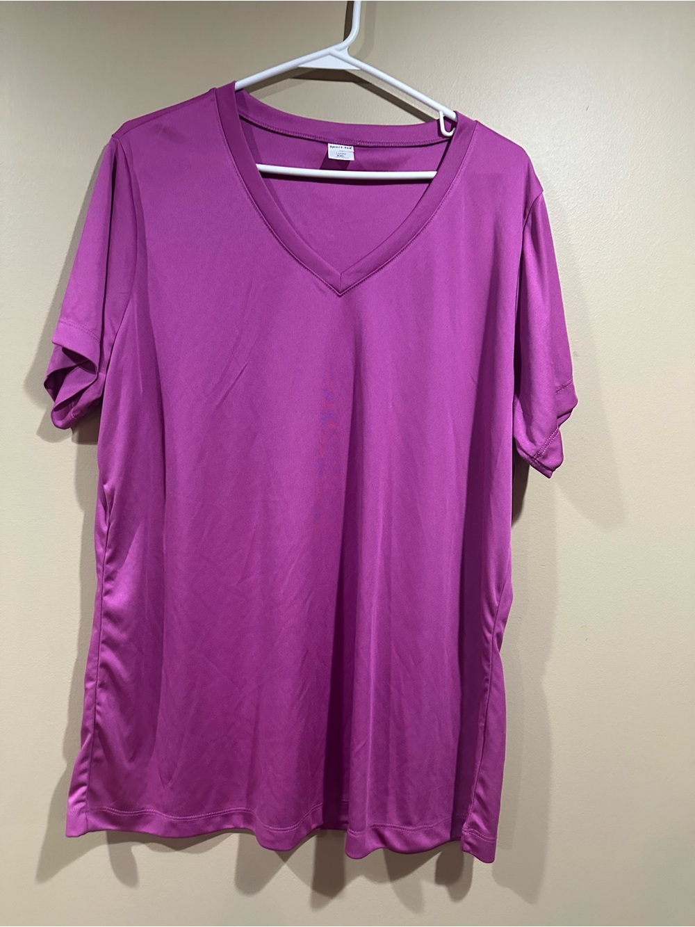 Sport-Tek Women's V-Neck Short Sleeve Top - Magenta